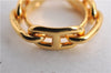 Authentic HERMES Scarf Ring Chaine d'Ancre Chain Design Gold Tone 9138E