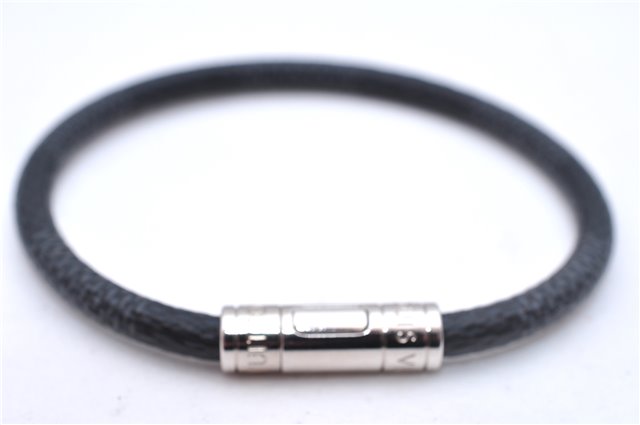 Authentic Louis Vuitton Damier Graphite Bracelet Keepit Black M6140E LV 9140D