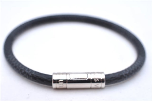Authentic Louis Vuitton Damier Graphite Bracelet Keepit Black M6140E LV 9140D