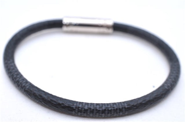 Authentic Louis Vuitton Damier Graphite Bracelet Keepit Black M6140E LV 9140D