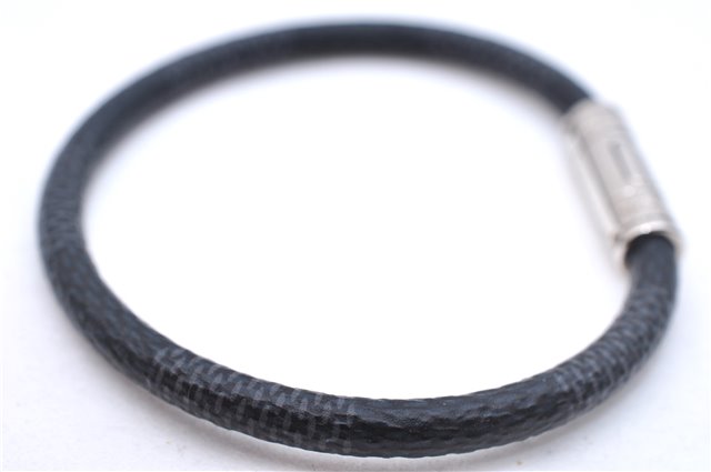 Authentic Louis Vuitton Damier Graphite Bracelet Keepit Black M6140E LV 9140D