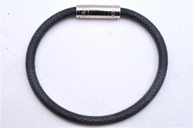 Authentic Louis Vuitton Damier Graphite Bracelet Keepit Black M6140E LV 9140D