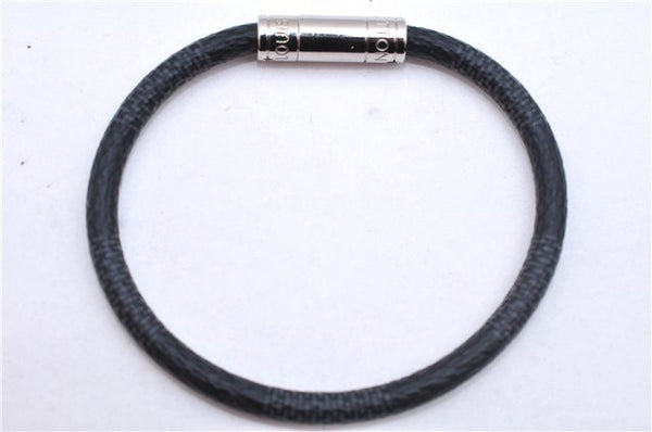 Authentic Louis Vuitton Damier Graphite Bracelet Keepit Black M6140E LV 9140D