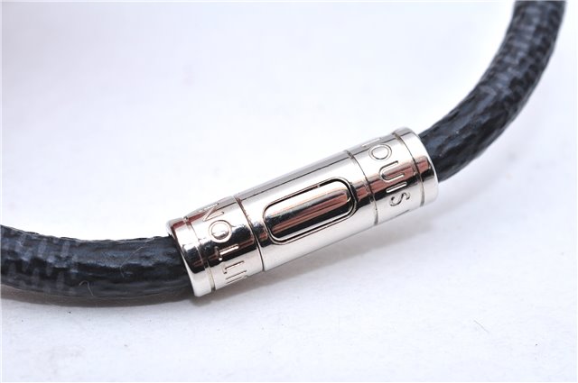 Authentic Louis Vuitton Damier Graphite Bracelet Keepit Black M6140E LV 9140D