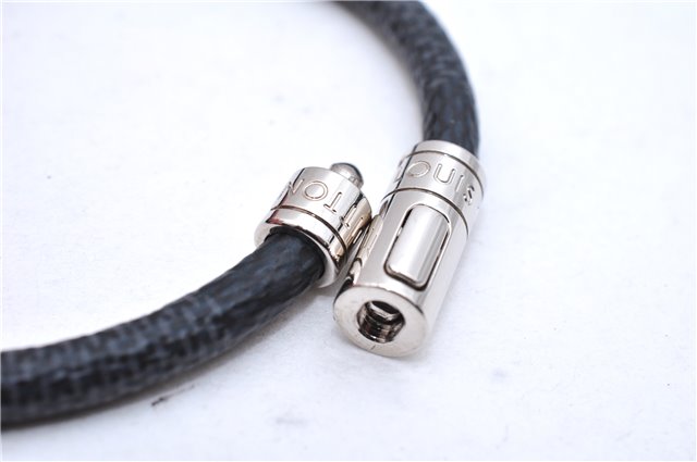 Authentic Louis Vuitton Damier Graphite Bracelet Keepit Black M6140E LV 9140D