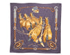 Authentic HERMES Carre 90 Scarf "ATTELAGE EN ARBALETE" Silk Purple 9142D