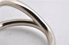 Authentic HERMES Scarf Ring Jumbo Circle Design Silver 9142E