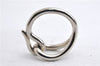 Authentic HERMES Scarf Ring Jumbo Circle Design Silver 9142E