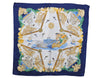 Authentic HERMES Carre 90 Scarf "BALADE OCEANE" Silk Blue 9143D