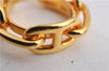 Authentic HERMES Scarf Ring Chaine d'Ancre Chain Design Gold Tone 9145E