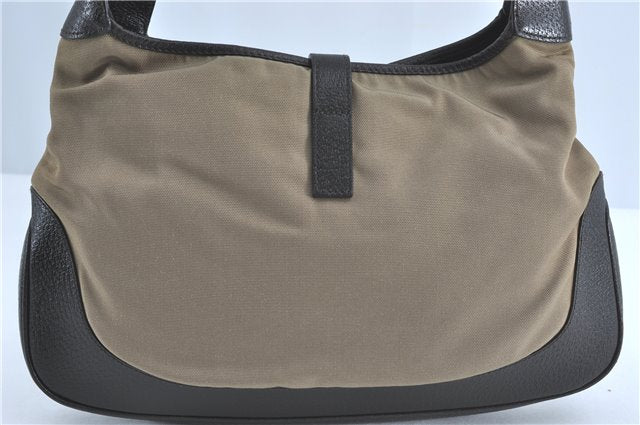 Authentic GUCCI Jackie Shoulder Hand Bag Nylon Leather 0013306 Brown 9146B