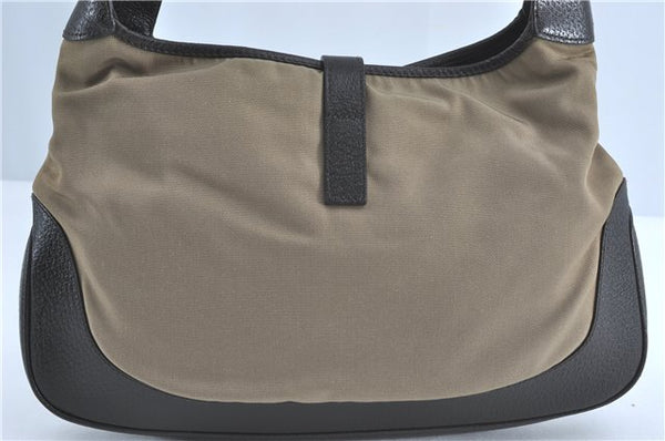 Authentic GUCCI Jackie Shoulder Hand Bag Nylon Leather 0013306 Brown 9146B