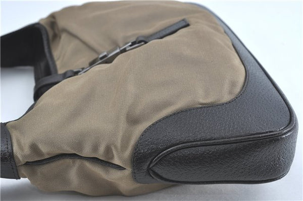 Authentic GUCCI Jackie Shoulder Hand Bag Nylon Leather 0013306 Brown 9146B