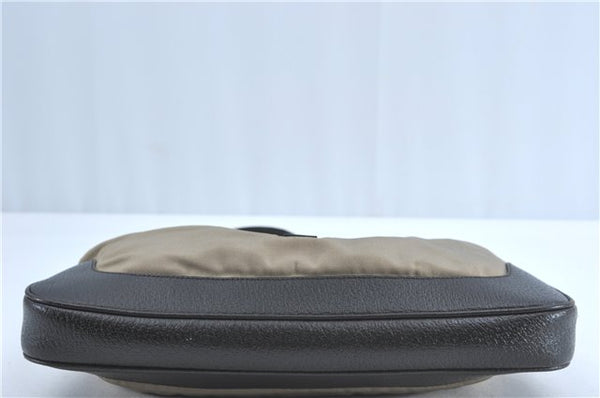 Authentic GUCCI Jackie Shoulder Hand Bag Nylon Leather 0013306 Brown 9146B