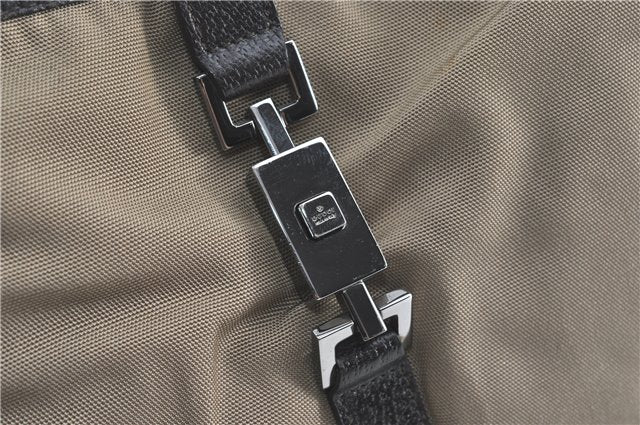 Authentic GUCCI Jackie Shoulder Hand Bag Nylon Leather 0013306 Brown 9146B