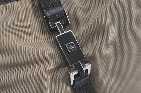 Authentic GUCCI Jackie Shoulder Hand Bag Nylon Leather 0013306 Brown 9146B