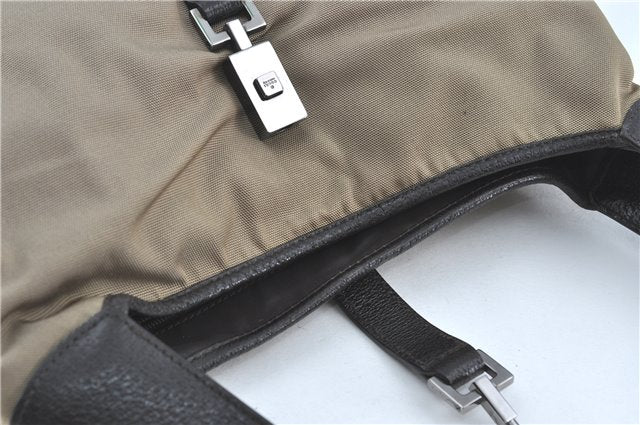 Authentic GUCCI Jackie Shoulder Hand Bag Nylon Leather 0013306 Brown 9146B