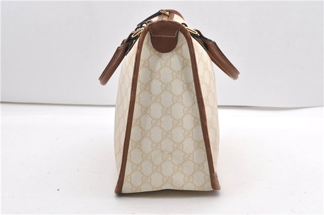 Authentic GUCCI Vintage Shoulder Tote Bag GG PVC Leather 190259 Ivory 9147F