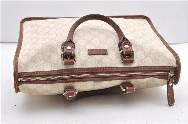 Authentic GUCCI Vintage Shoulder Tote Bag GG PVC Leather 190259 Ivory 9147F