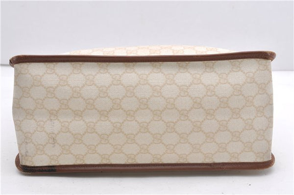 Authentic GUCCI Vintage Shoulder Tote Bag GG PVC Leather 190259 Ivory 9147F