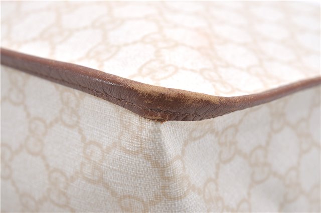 Authentic GUCCI Vintage Shoulder Tote Bag GG PVC Leather 190259 Ivory 9147F