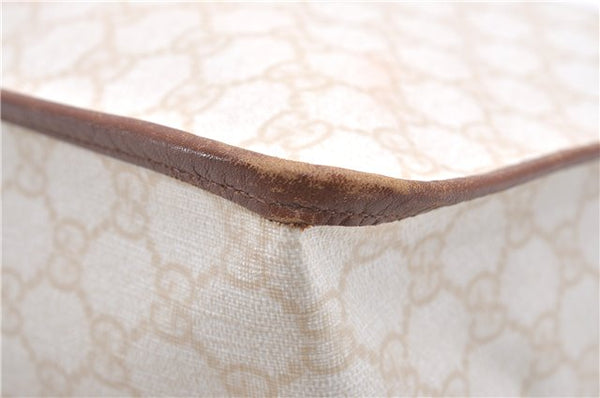 Authentic GUCCI Vintage Shoulder Tote Bag GG PVC Leather 190259 Ivory 9147F