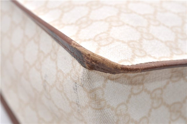 Authentic GUCCI Vintage Shoulder Tote Bag GG PVC Leather 190259 Ivory 9147F
