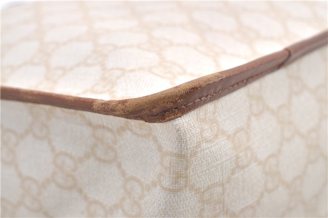 Authentic GUCCI Vintage Shoulder Tote Bag GG PVC Leather 190259 Ivory 9147F