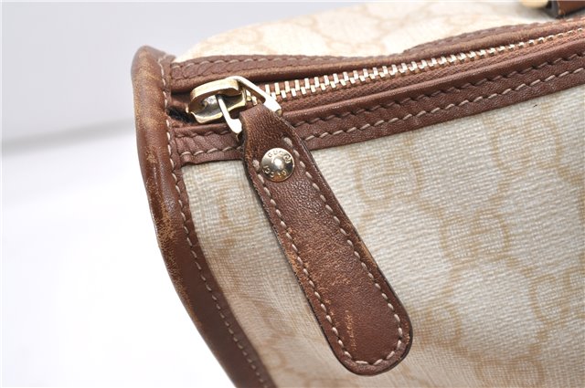 Authentic GUCCI Vintage Shoulder Tote Bag GG PVC Leather 190259 Ivory 9147F