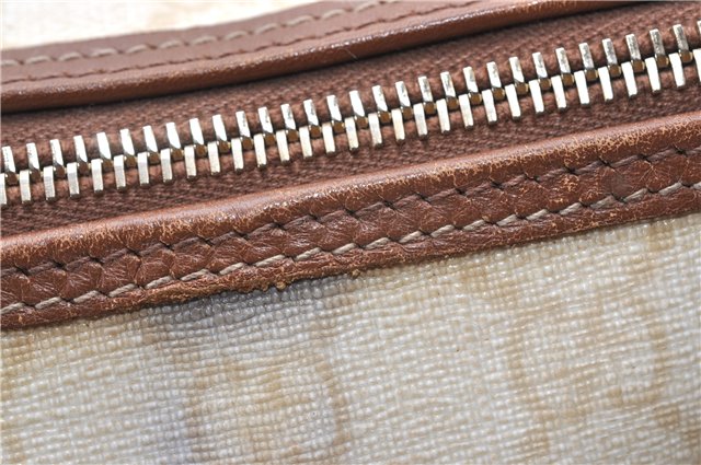 Authentic GUCCI Vintage Shoulder Tote Bag GG PVC Leather 190259 Ivory 9147F