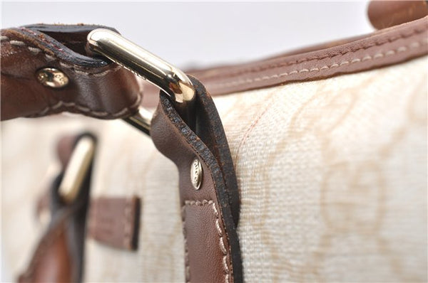 Authentic GUCCI Vintage Shoulder Tote Bag GG PVC Leather 190259 Ivory 9147F