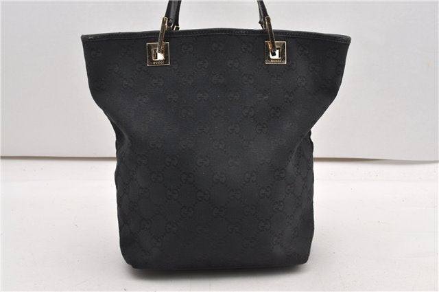 Authentic GUCCI Shoulder Hand Tote Bag GG Canvas Leather 0021099 Black 9148F
