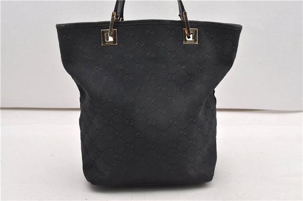 Authentic GUCCI Shoulder Hand Tote Bag GG Canvas Leather 0021099 Black 9148F
