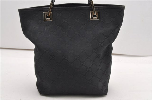 Authentic GUCCI Shoulder Hand Tote Bag GG Canvas Leather 0021099 Black 9148F