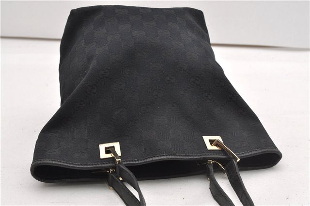 Authentic GUCCI Shoulder Hand Tote Bag GG Canvas Leather 0021099 Black 9148F