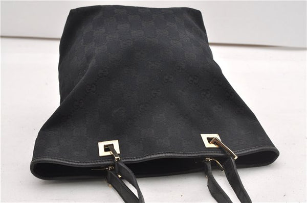 Authentic GUCCI Shoulder Hand Tote Bag GG Canvas Leather 0021099 Black 9148F