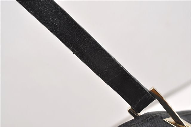 Authentic GUCCI Shoulder Hand Tote Bag GG Canvas Leather 0021099 Black 9148F