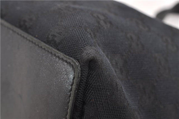 Authentic GUCCI Shoulder Hand Tote Bag GG Canvas Leather 0021099 Black 9148F