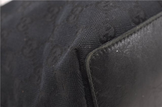 Authentic GUCCI Shoulder Hand Tote Bag GG Canvas Leather 0021099 Black 9148F