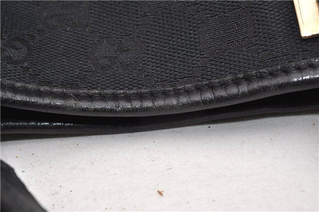 Authentic GUCCI Shoulder Hand Tote Bag GG Canvas Leather 0021099 Black 9148F