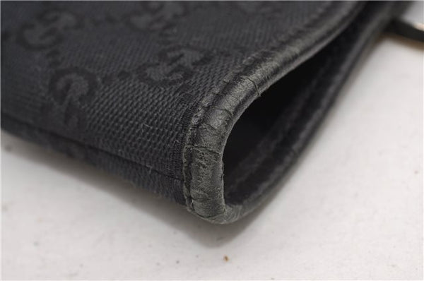 Authentic GUCCI Shoulder Hand Tote Bag GG Canvas Leather 0021099 Black 9148F