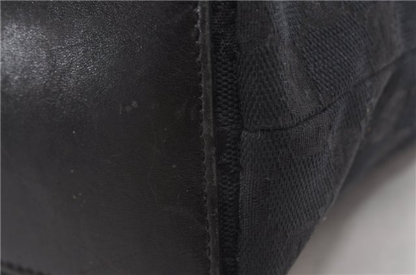 Authentic GUCCI Shoulder Hand Tote Bag GG Canvas Leather 0021099 Black 9148F