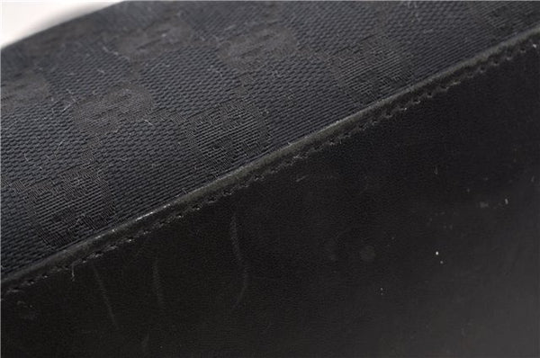 Authentic GUCCI Shoulder Hand Tote Bag GG Canvas Leather 0021099 Black 9148F