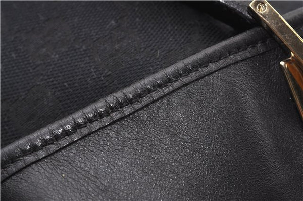 Authentic GUCCI Shoulder Hand Tote Bag GG Canvas Leather 0021099 Black 9148F