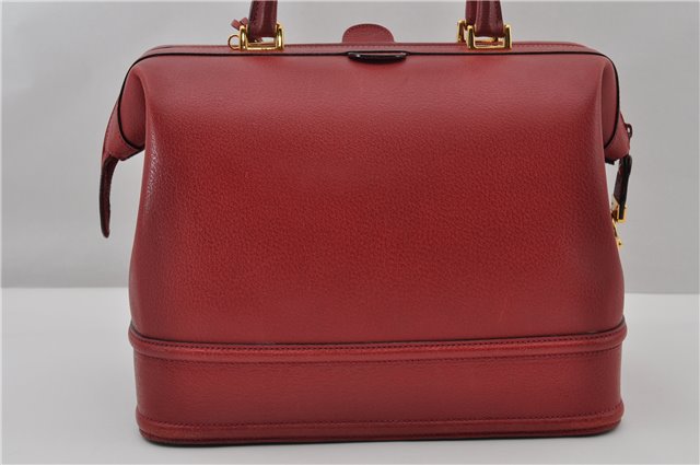 Authentic GUCCI Vintage Doctors Bag 2Way Shoulder Hand Bag Leather Red 9149F