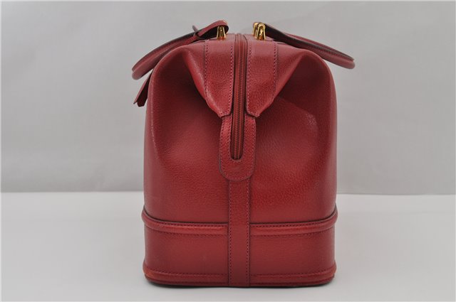 Authentic GUCCI Vintage Doctors Bag 2Way Shoulder Hand Bag Leather Red 9149F