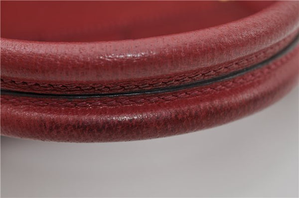 Authentic GUCCI Vintage Doctors Bag 2Way Shoulder Hand Bag Leather Red 9149F