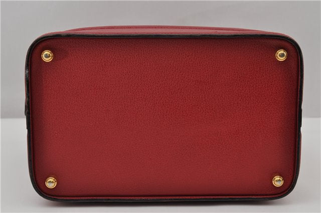 Authentic GUCCI Vintage Doctors Bag 2Way Shoulder Hand Bag Leather Red 9149F