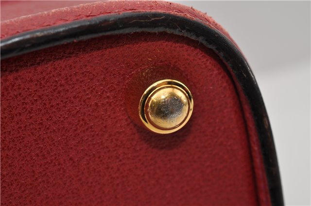 Authentic GUCCI Vintage Doctors Bag 2Way Shoulder Hand Bag Leather Red 9149F