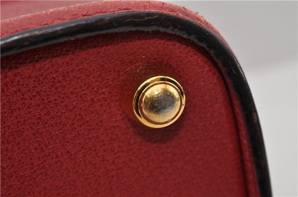 Authentic GUCCI Vintage Doctors Bag 2Way Shoulder Hand Bag Leather Red 9149F